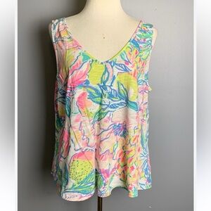 Lilly Pulitzer Floral V-Neck Sleeveless Top